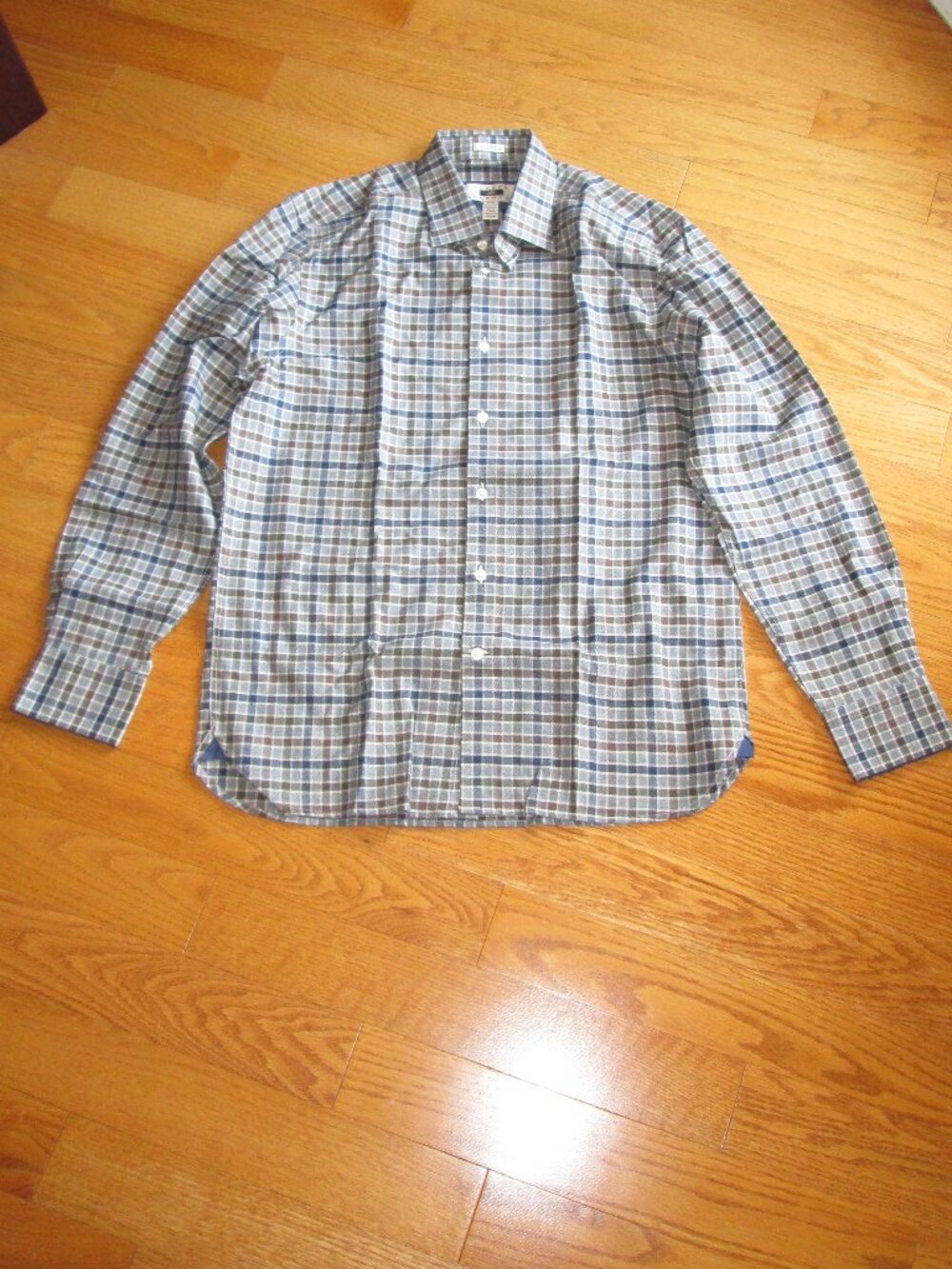 New without tags Men's Joseph Abboud Checkered 100% Cotton Shirt size Medium
